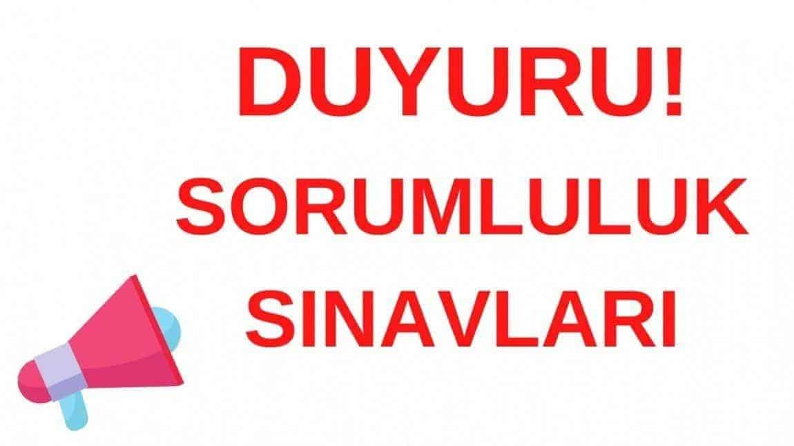 2025-2026 EĞİTİM ÖĞRETİM YILI EYLÜL DÖNEMİ SORUMLULUK SINAV TAKVİMİ